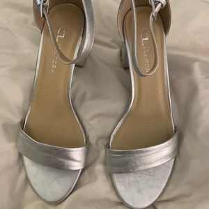 Silver bridesmaid heels
